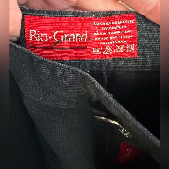 RIO-GRAND, Men’s Black Casual Pants Size 32 Straight Leg Back Flap Pockets NWT. - Picture 3 of 12